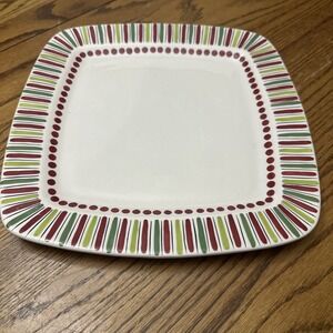 Mandy‎ Bagwell Simply Christmas Platter 12" Lines & Dots